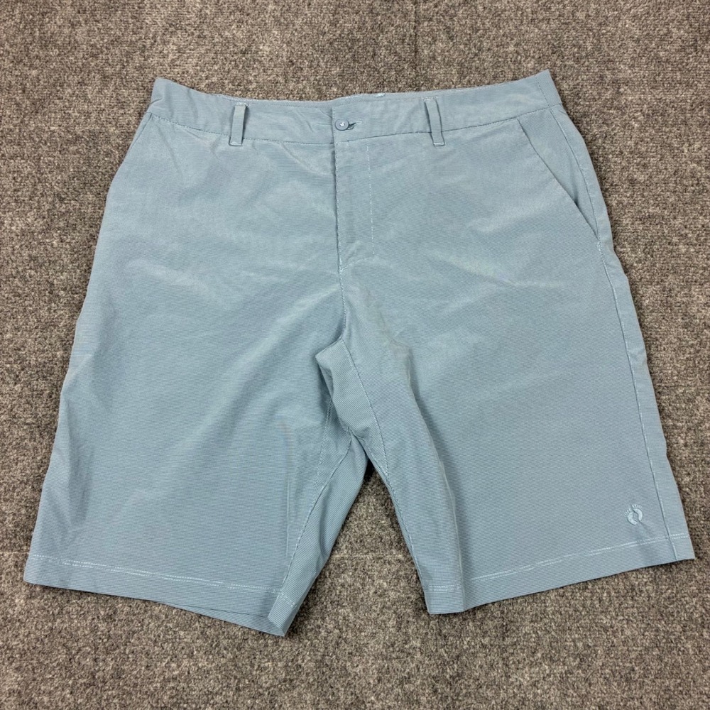 Hang Ten Mens Size 34 Hybrid Shorts Blue Micro Check Quick Dry Golf Casual